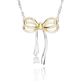 349152 ETERNAL BOW HANGING CRYSTAL NECKLACE